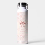 Personalised Toile Blush Pink Coquette Birthday Water Bottle<br><div class="desc">Celebrate your little one’s special day in style with the Personalised Toile Blush Pink Coquette Birthday Water Bottle. Perfectly blending elegance and charm, this bottle features a blush pink background adorned with a dainty watercolor ribbon design that exudes a chic and feminine aesthetic. Inspired by timeless French toile and damask...</div>