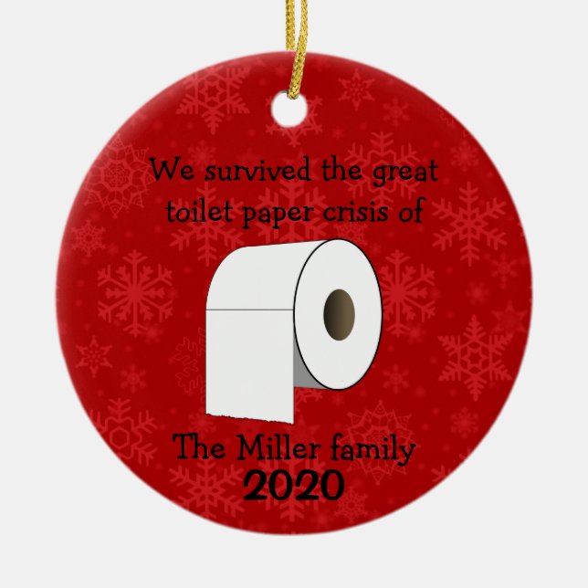 Personalised Toilet Paper Crisis Ornament (Front)
