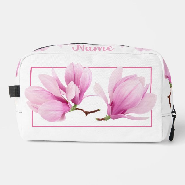 Personalised Toiletry Bag - Pink Magnolia (Front)