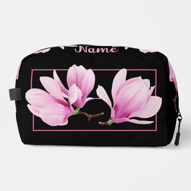 Personalised Toiletry Bag - Pink Magnolia (Front)