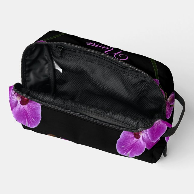 Personalised Toiletry Bag  - Pink Orchid (Open)