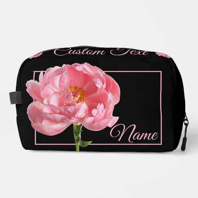 Personalised Toiletry Bag  - Pink Peony (Front)