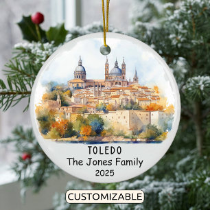 Personalised Toledo Ornament, Spain Ceramic Tree Decoration