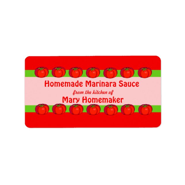 Personalised Tomato Sauce Labels (Front)