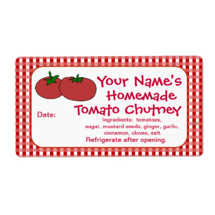 Personalised Tomatoes Sauce Jam Canning Jar Labels