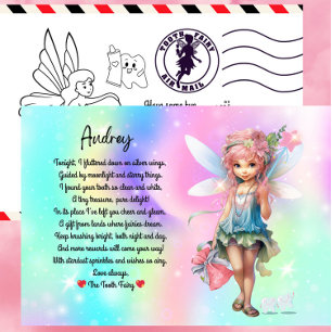 Personalised Tooth Fairy Postcard For Kids
