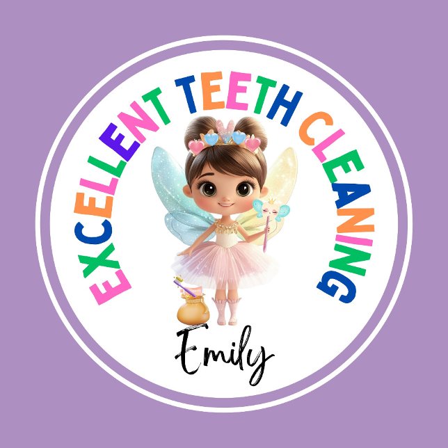 Personalised Tooth Fairy Sticker – Reward Sticker (Excellent Teeth Cleaning Personalized Tooth Fairy Sticker)