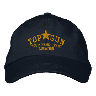 Personalised Top Gun Star Embroidery Embroidered Hat