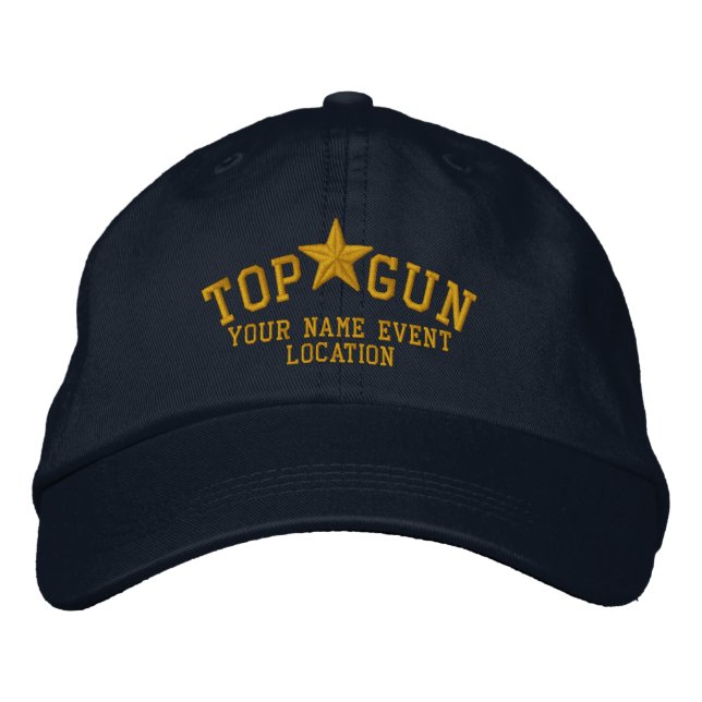 Personalised Top Gun Star Embroidery Embroidered Hat (Front)