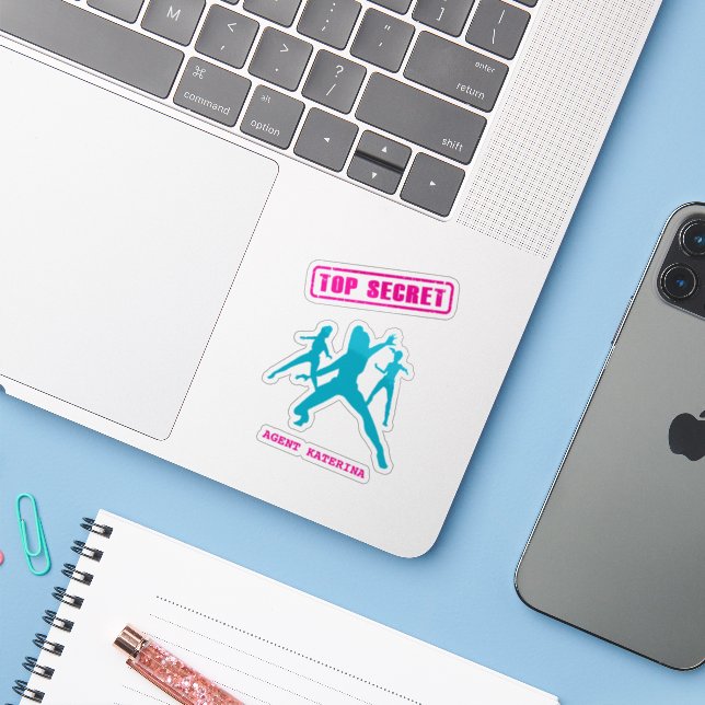 Personalised Top Secret Spy Girls (Laptop w/ iPhone)