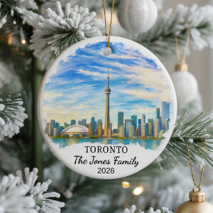 Personalised Toronto Ceramic Ornament, Custom Cana Tree Decoration