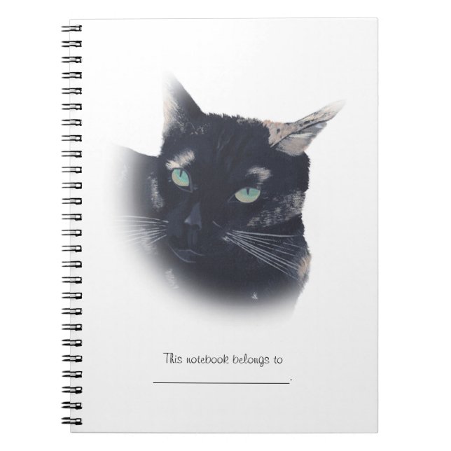 Personalised Tortoise Shell Cat Face Notebooks (Front)