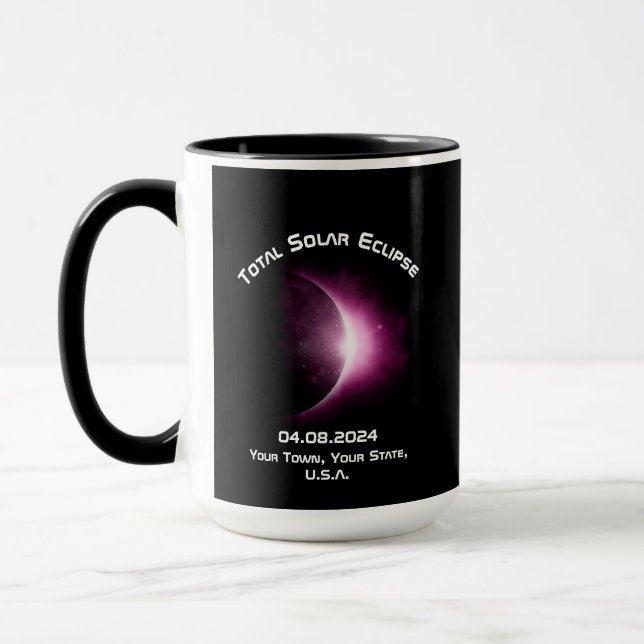 Personalised TOTAL SOLAR ECLIPSE 2024 Mug (Left)