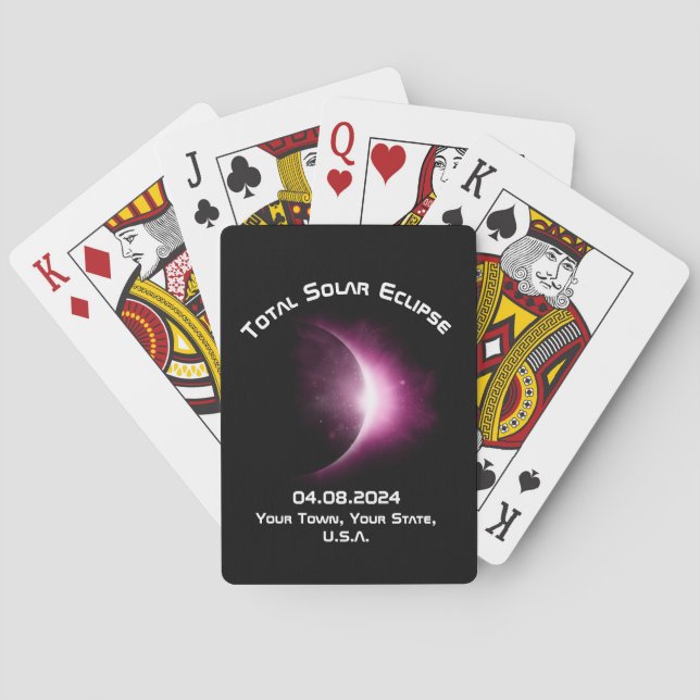 Personalised TOTAL SOLAR ECLIPSE 2024 Travel  Playing Cards (Back)