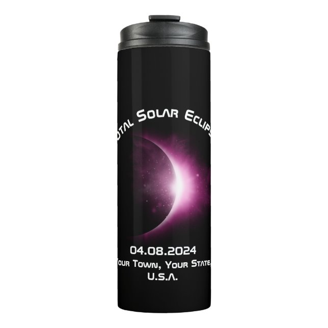 Personalised TOTAL SOLAR ECLIPSE 2024 Travel  Thermal Tumbler (Front)