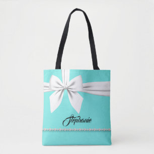 Personalised Tote Bag Aqua Bold & Bougie Gift