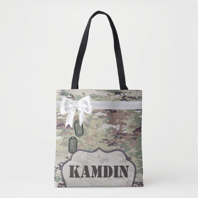 Personalised Tote Bag Army OCP Camo Uniform Camofl (Front)