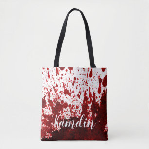 Personalised Tote Bag Blood Splatter Vampire Gothi
