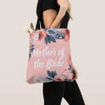 Personalised Tote Bag Botanical Floral Wedding<br><div class="desc">Beautiful, modern and elegant watercolour botanical floral wedding mother of the bride blush pink tote bag. Design with a vibrant colour palette of corals, salmon pinks, blush pinks and smoky steel grey accent leaves. Bold floral silhouettes and feminine details are artfully crafted in our modern vintage inspired botanical floral mother...</div>