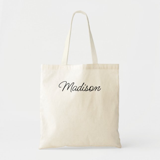 Personalised Tote Bag, Custom Name Tote Bag, Bride Bag (Front)