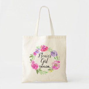 Personalised Tote Bag Floral Flower Girl