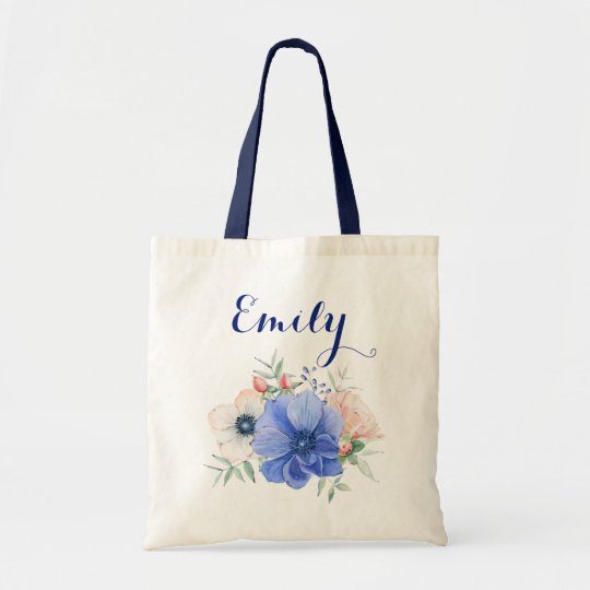 Personalised Tote Bag. Floral Tote Bag. Bridesmaid