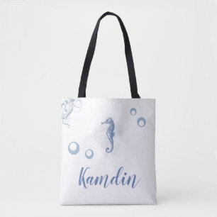 Personalised Tote Bag Seahorse Ocean Beach Water
