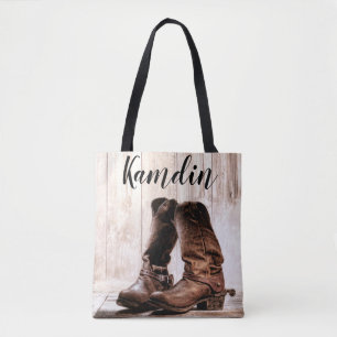 Personalised Tote BagBoots Country Rustic Western
