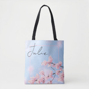 Personalised Tote Bags - Pink Cherry Blossom