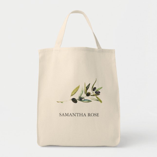 Personalised Tote Bags Rustic Olive Branch (Front)