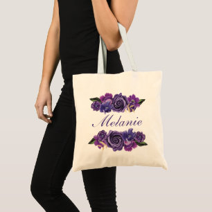 Personalised Tote - Ultra Violet Botanical Florals Bag
