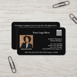 Personalised Touch for Mortgage Professional Business Card