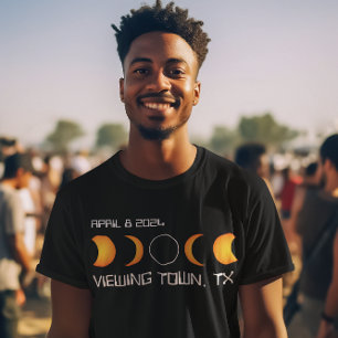 Personalised Town State Total Solar Eclipse 2024 T-Shirt