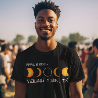 Personalised Town State Total Solar Eclipse 2024 T-Shirt