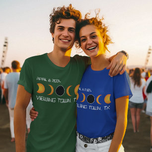 Personalised Town State Total Solar Eclipse 2024 T-Shirt