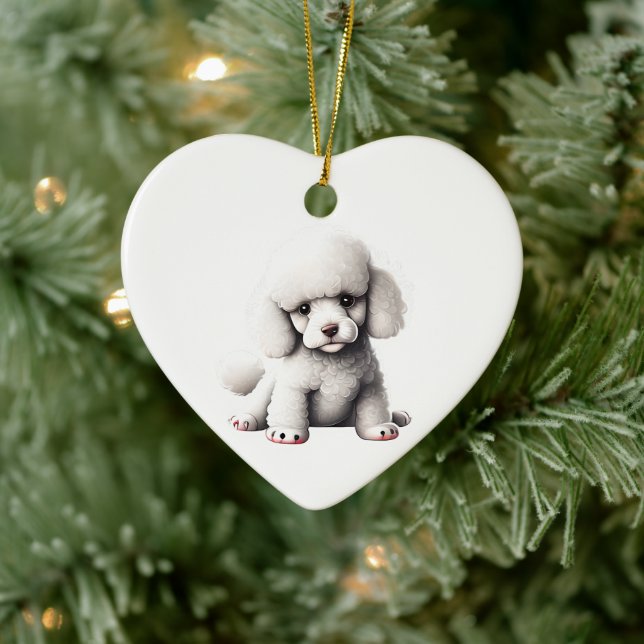 Personalised Toy Poodle Puppy Ceramic Tree Decoration (Tree)