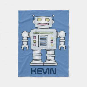 Personalised toy robot fleece blanket for kids