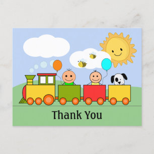 Personalised Toy Train Thank You Postcard