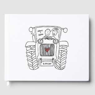 Personalised Tractor Country Farm Wedding Guest Book