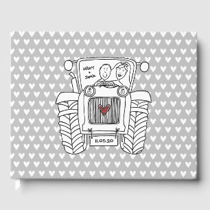 Personalised Tractor Country Farm Wedding Guest Book