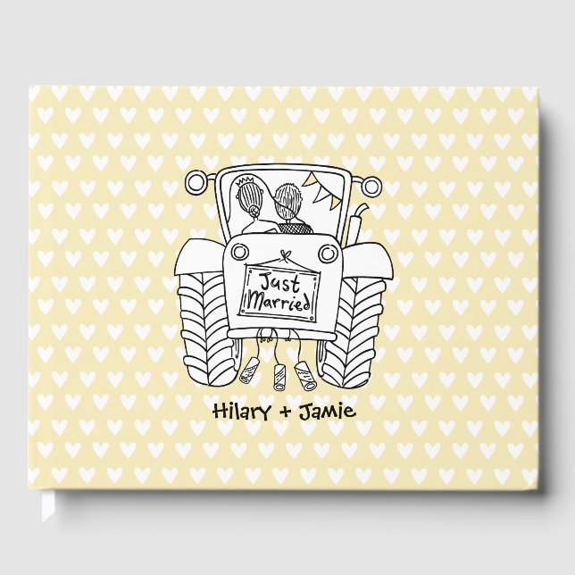Personalised Tractor Country Farm Wedding Guest Book (Front)