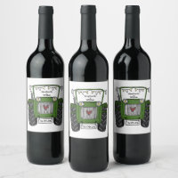 Personalised Tractor Country Wedding Bottle Label