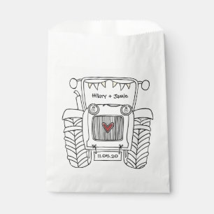 Personalised Tractor Country Wedding Favour Bag