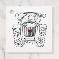 Personalised Tractor Country Wedding Favour Tag