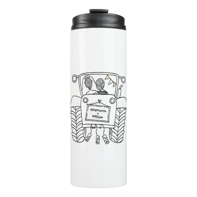 Personalised Tractor Country Wedding Gift Thermal Tumbler (Front)