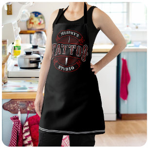 Personalised Traditional Style Tattoo Studio Shop Apron