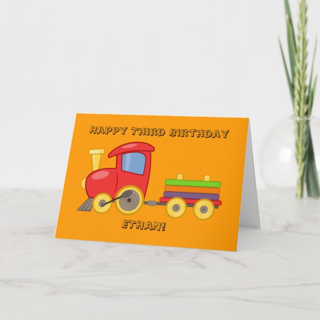 Personalised Train Birthday Card (Front)
