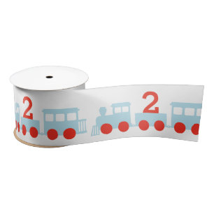 Personalised Train Birthday Party Satin Ribbon