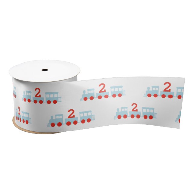 Personalised Train Birthday Party Satin Ribbon (Spool)