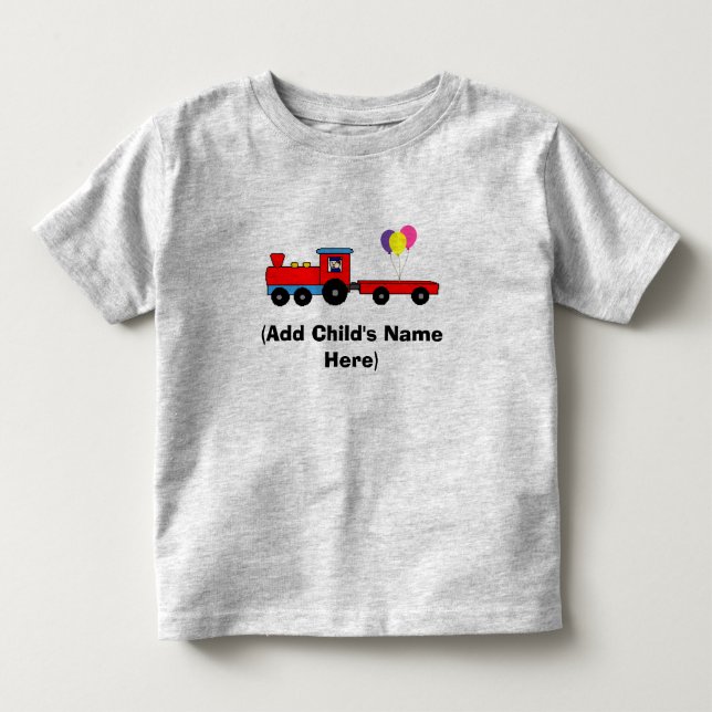 Personalised Train Birthday T-Shirt (Front)